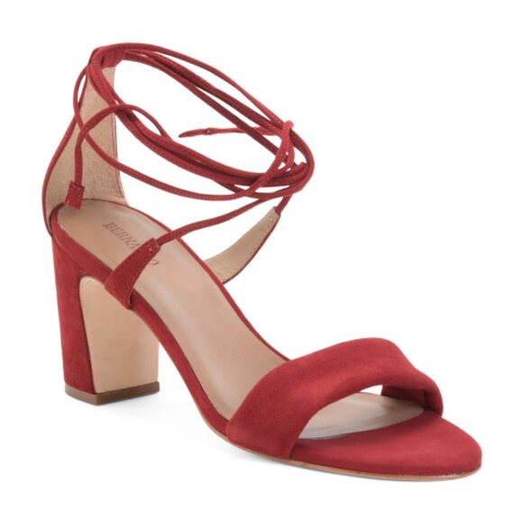 BERNARDO Made In Brazil Suede Ieda Wrapped Heeled Sandals - Picture 1 of 3